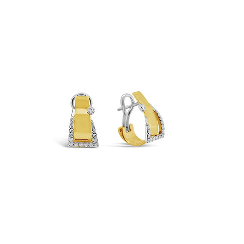 LaViano 14K Yellow Gold Diamond Buckle Earrings
