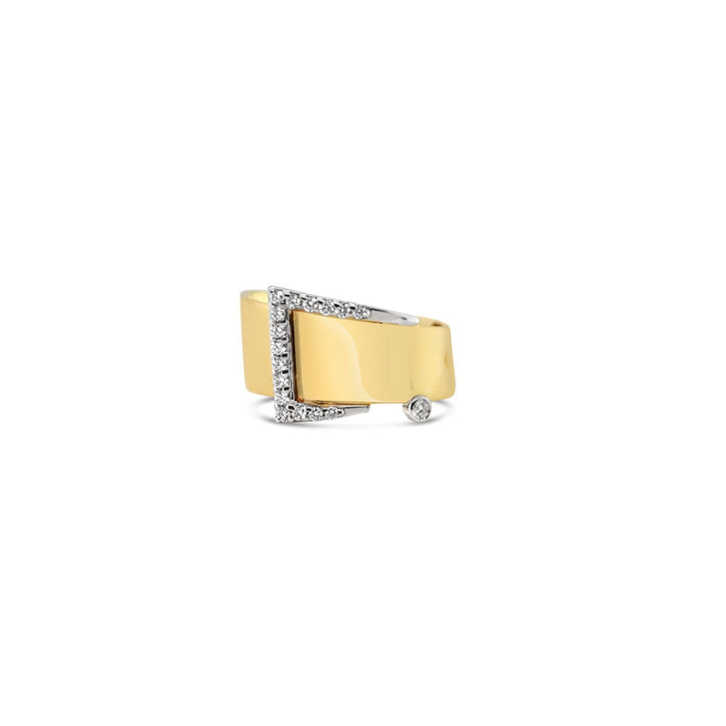 LaViano Jewelers 14K Yellow Gold Diamond Buckle Ring