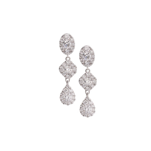 Pe Jay Creations - 14kt White Gold Diamond Drop Earrings | 