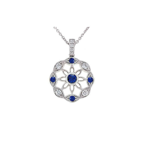 Pe Jay Creations - 14kt White Gold Sapphire and Diamond 