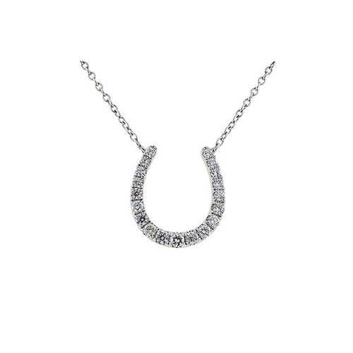 Pe Jay Creations - 18K White Gold Diamond Horseshoe Necklace