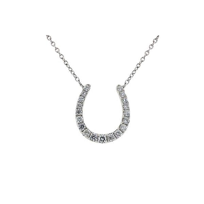 Pe Jay Creations - 18K White Gold Diamond Horseshoe Necklace