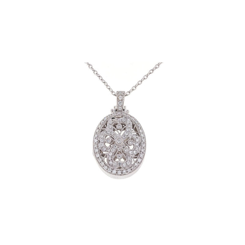 Pe Jay Creations - 18K White Gold Diamond Pendant Necklace |