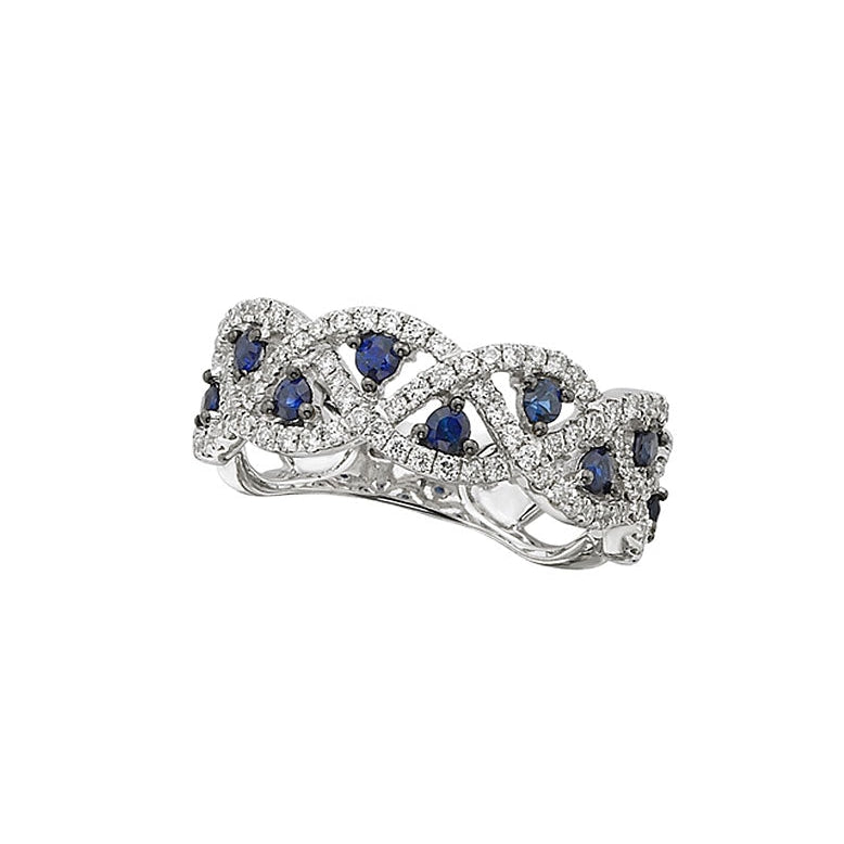 Pe Jay Creations - 18K White Gold Sapphire and Diamond Ring 