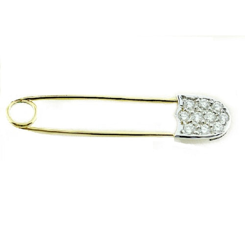 Pe Jay Creations - 18kt Yellow Gold Diamond Safety Pin | 