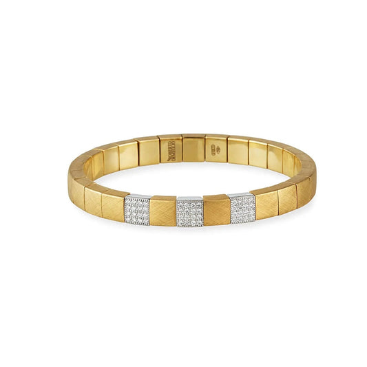 lavianojewelers - 18K Two-Tone Ceramic and Diamond Bracelet 