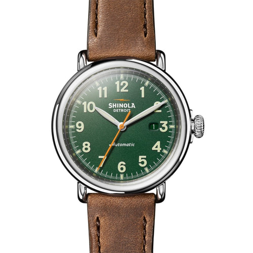 Shinola Watches - The Runwell Automatic 45mm Green Matte 