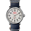 Shinola Watches - The Runwell White Dial Navy Leather Watch 