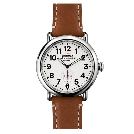 Shinola Watches - Shinola The Runwell White Dial Tan Leather
