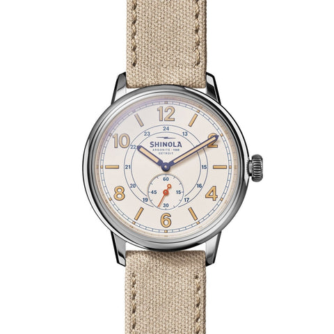 Shinola The Traveler Subsecond Alabaster Textured Dial Dune