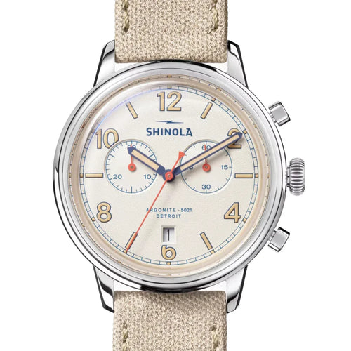Shinola Watches - Traveler White Alabaster 2 Eye Chronograph