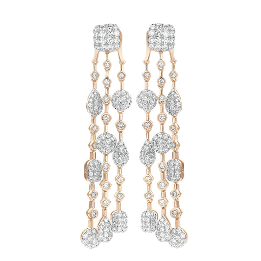 Tirisi Jewelry Earrings - 18K Gold Two-Tone Diamond Drop