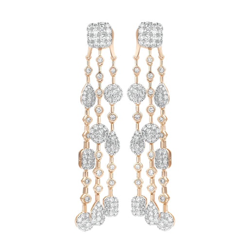 Tirisi Jewelry Earrings - 18K Gold Two-Tone Diamond Drop