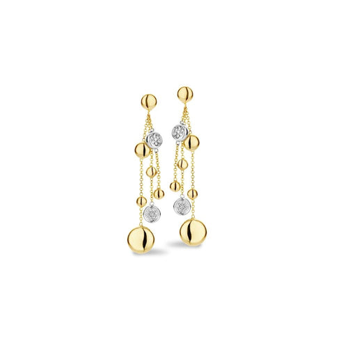 Tirisi Jewelry - 18K Gold Two-Tone Diamond Drop Earrings | 