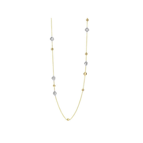 Tirisi Jewelry - 18K Gold Two-Tone Diamond Station Necklace 