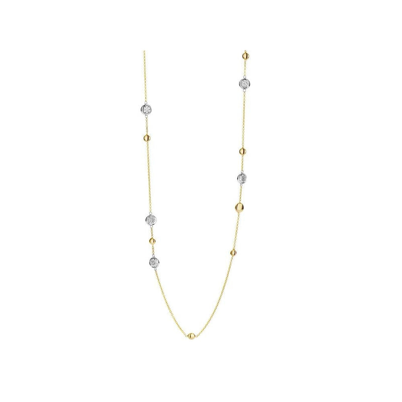 Tirisi Jewelry - 18K Gold Two-Tone Diamond Station Necklace 