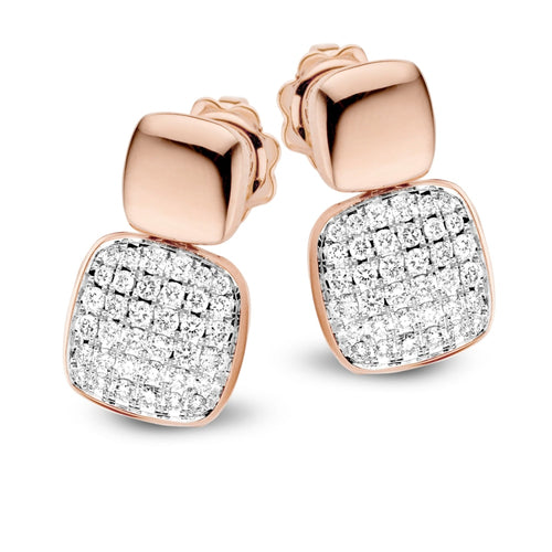 Tirisi Jewelry Earrings - 18K Two Tone Diamond Earrings |