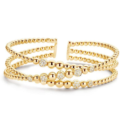 Tirisi Jewelry - 18K Yellow Gold Diamond Cuff Bracelet | 